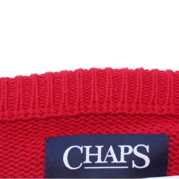 Chaps Striped Waffle Knit Classic Crewneck Long Sleeve Shirt - Picture 2 of 6